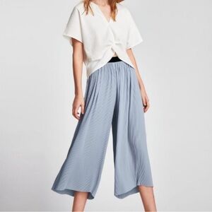 ZARA Women's Blue Wide-Leg Culottes